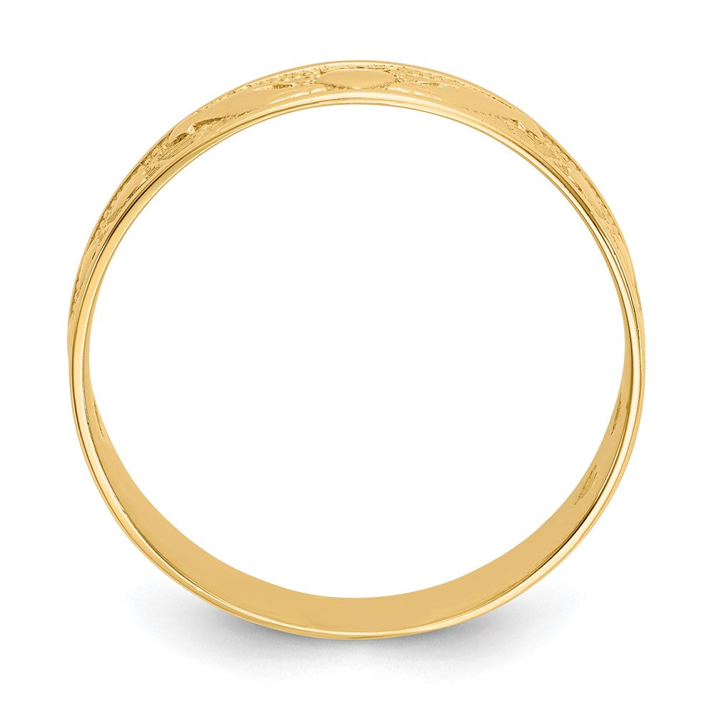 14K Yellow Gold Polished Claddagh Band