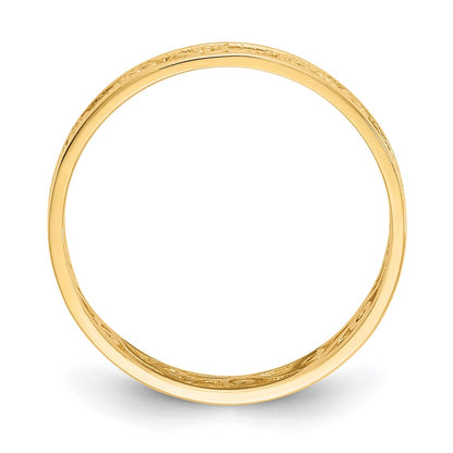 14K Yellow Gold Polished/Textured Ring