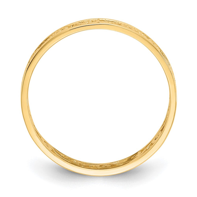14K Yellow Gold Polished/Textured Ring