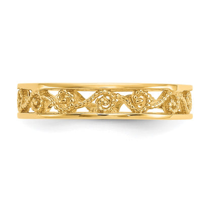 14K Yellow Gold Polished/Textured Ring