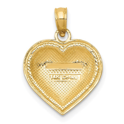 14k Yellow Gold Polished Domed Heart Pendant
