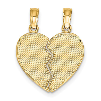 14k Yellow Gold Break-Apart KEEP WATCH BETWEEN Heart Charm
