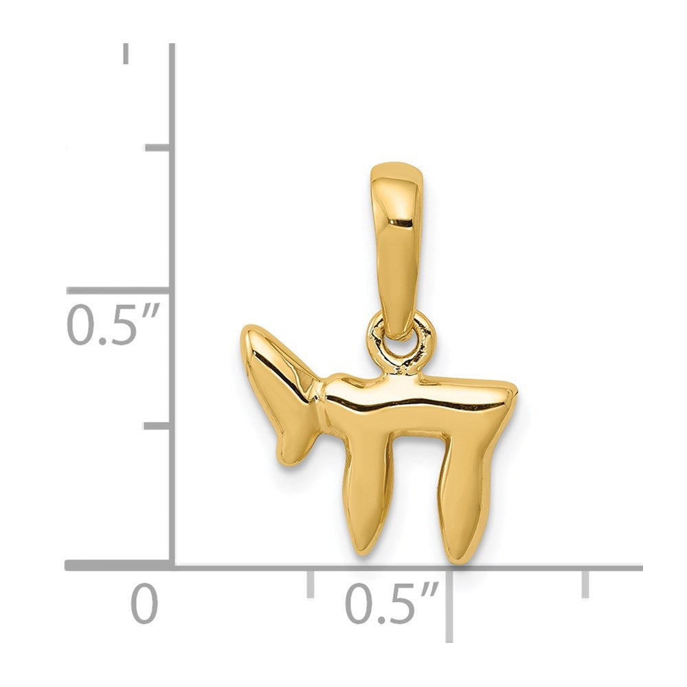 14k Yellow Gold Chai Pendant