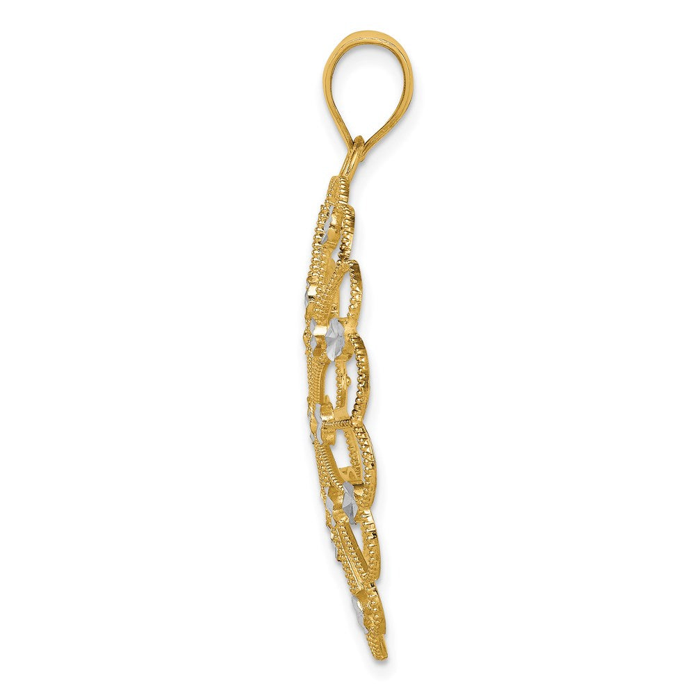 14k Yellow & Rhodium Gold & Rhodium Fancy Pendant