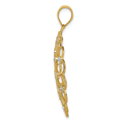 14k Yellow & Rhodium Gold & Rhodium Fancy Pendant