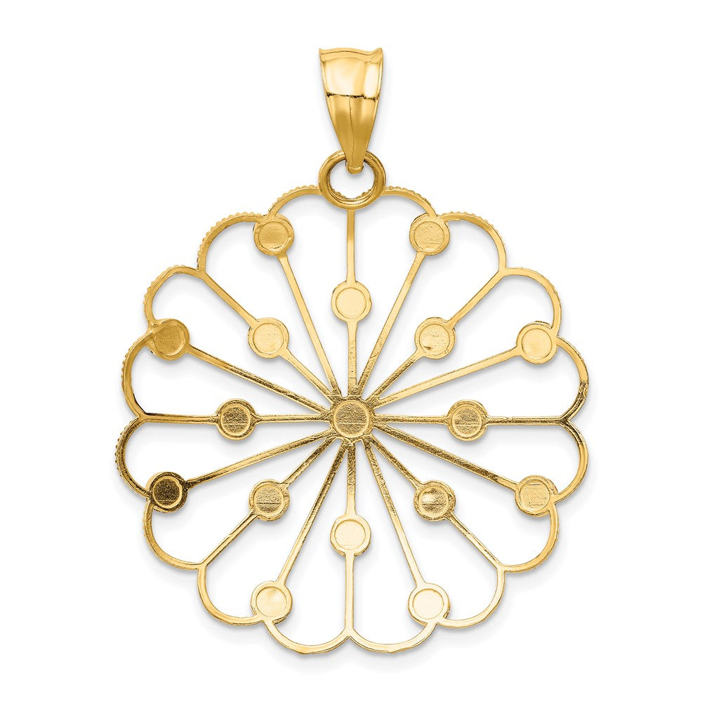 14k Yellow & Rhodium Gold & Rhodium Fancy Pendant