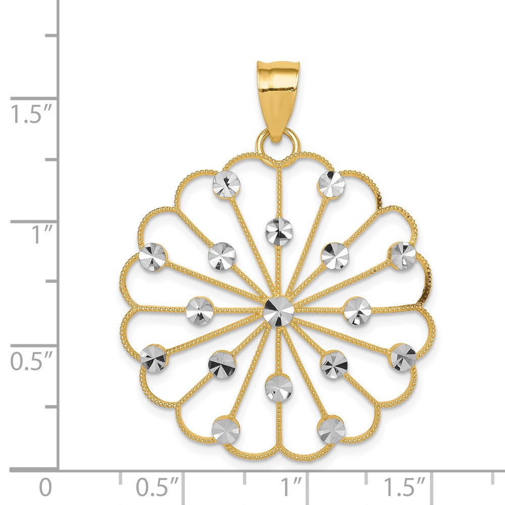 14k Yellow & Rhodium Gold & Rhodium Fancy Pendant