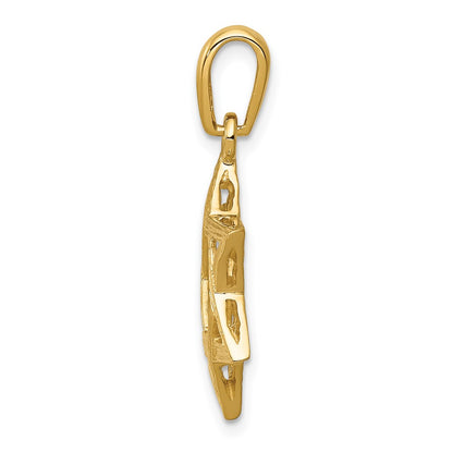 14k Yellow Gold Star of David Pendant