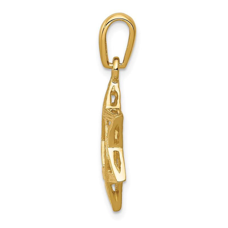 14k Yellow Gold Star of David Pendant