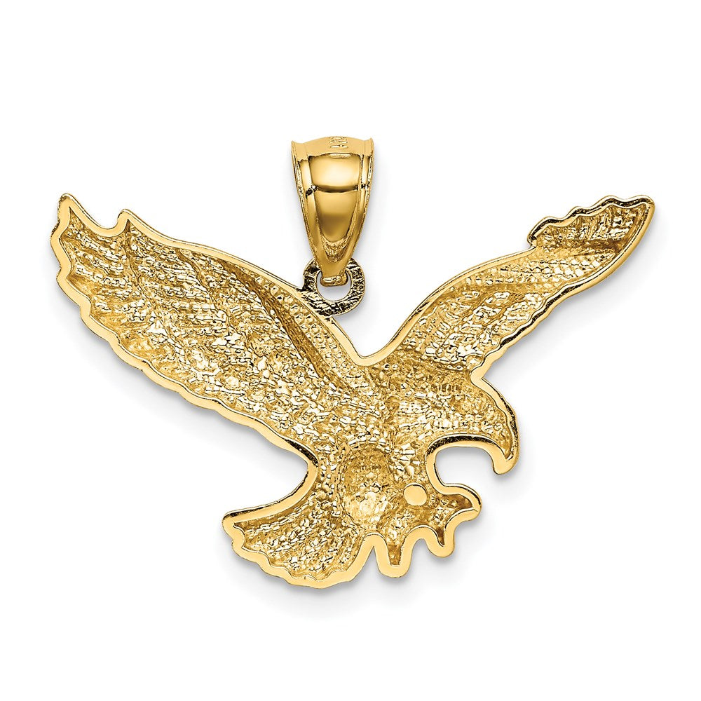 14k Yellow Gold Gold Polished and Textured Eagle Pendant