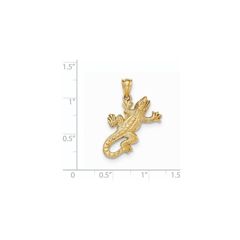 14k Yellow Gold Polished Lizard Pendant