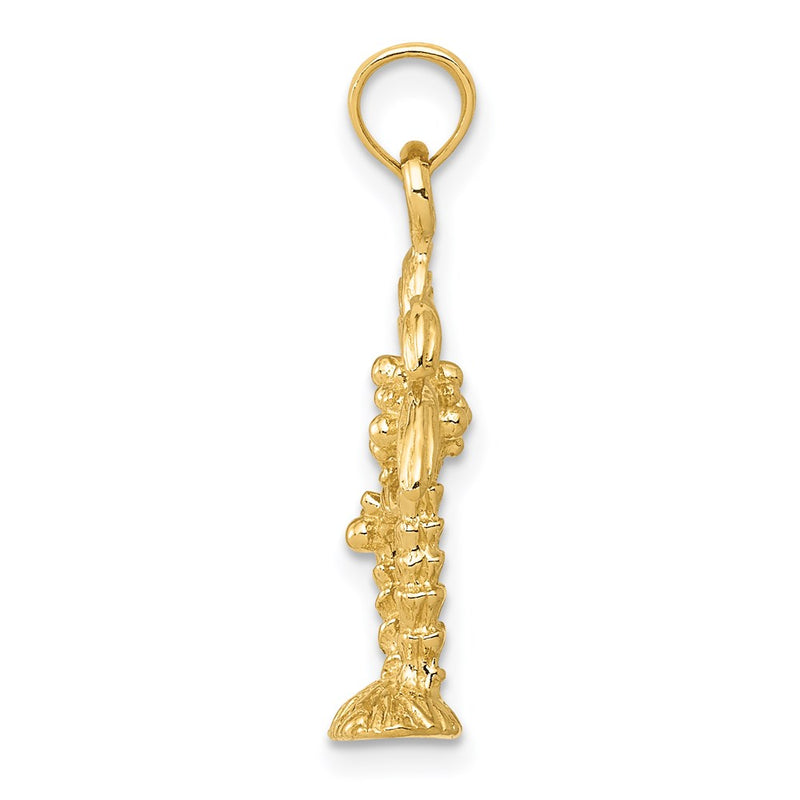 14k Yellow Gold Gold Polished / Textured Double Palm Trees Pendant