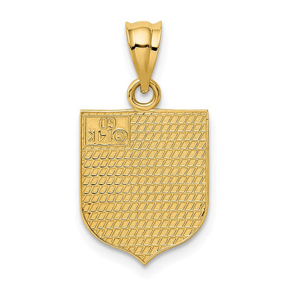 14k Yellow Gold USA Flag Enameled Pendant