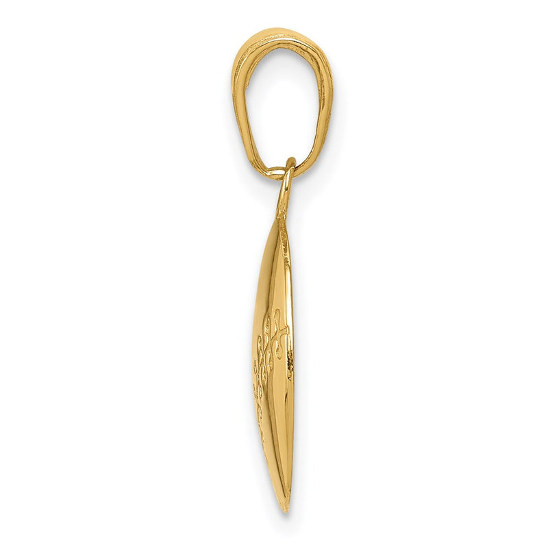 14k Yellow Gold Gold Polished Baseball Closed Back Pendant