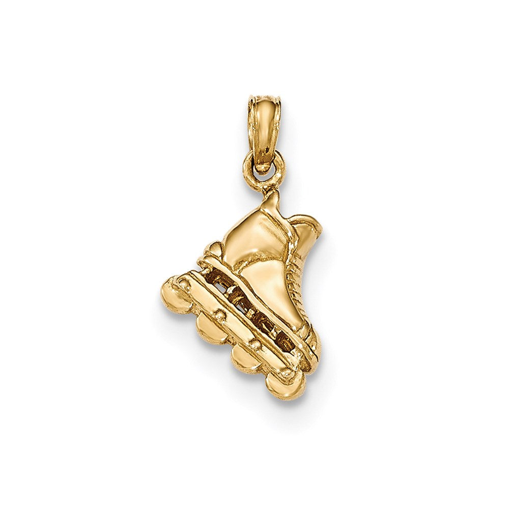 14k Yellow Gold 3-D Roller Bladed Pendant