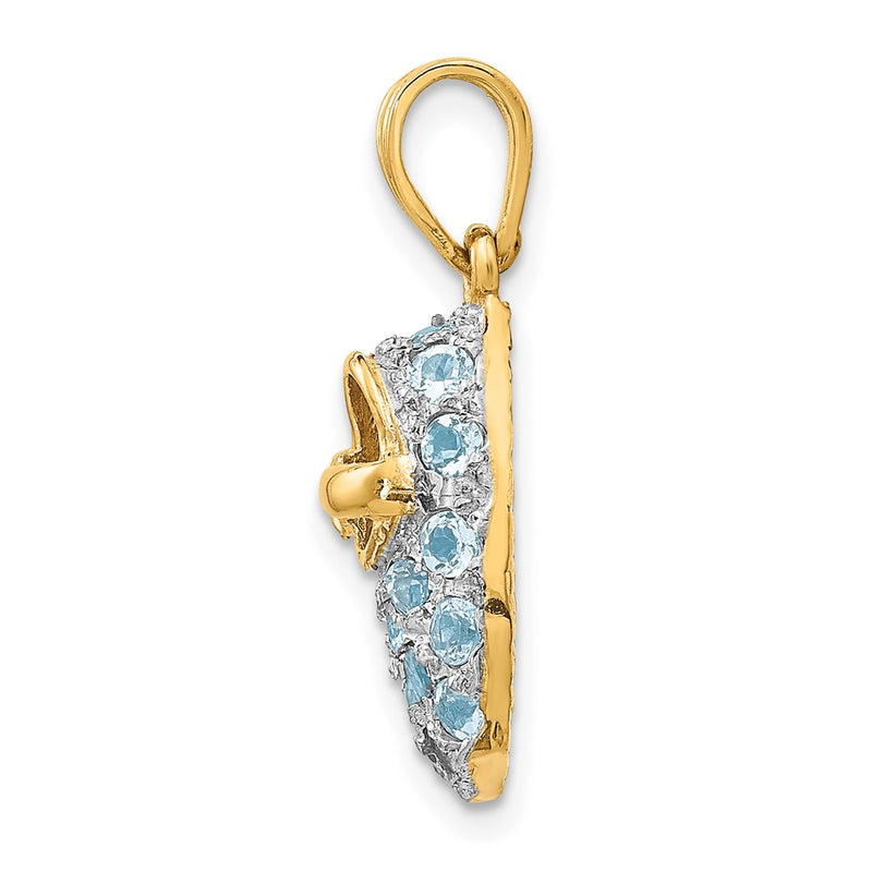 14k Yellow Gold Oval East-West Sapphire and Diamond Ring