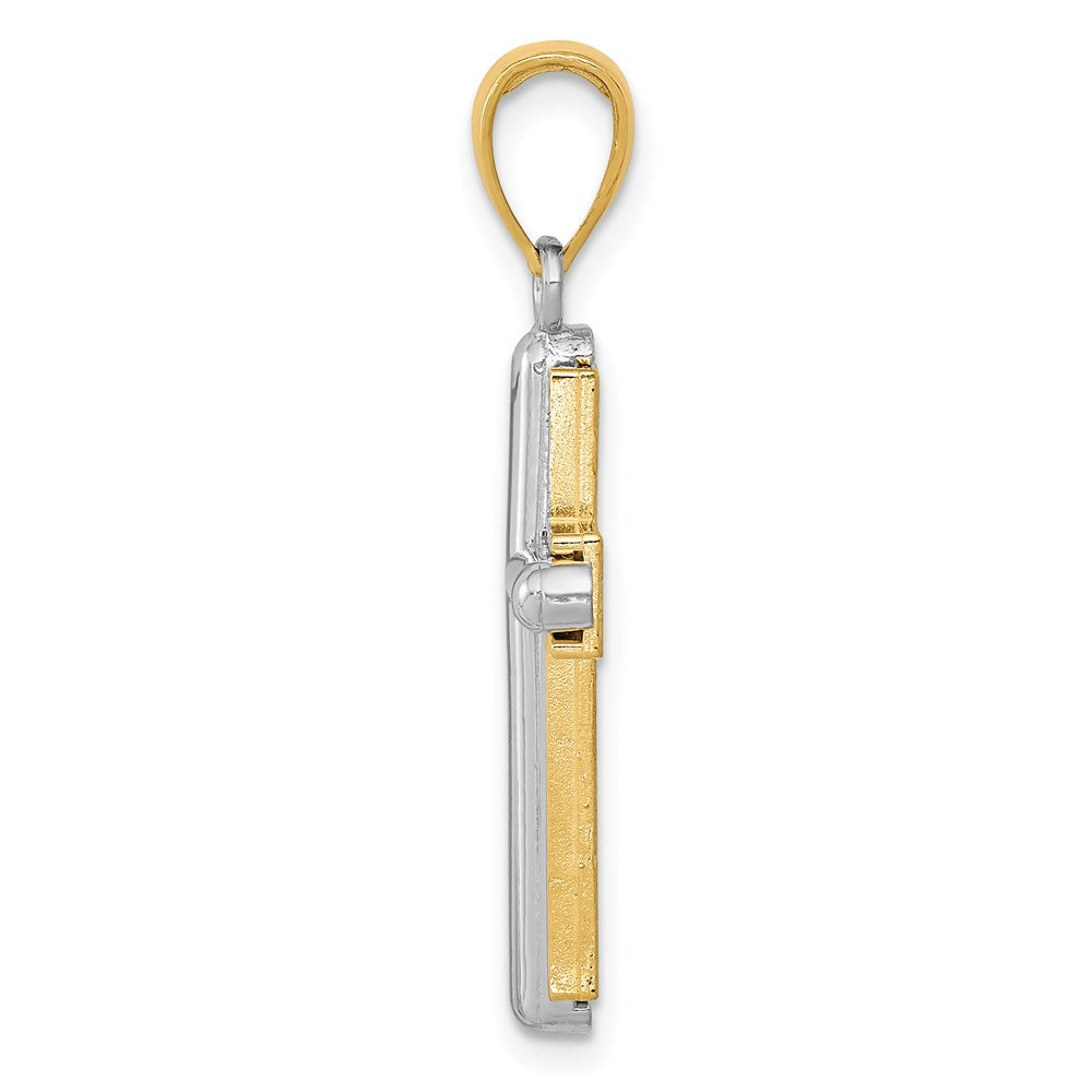 14k Two-tone Gold Cross Pendant