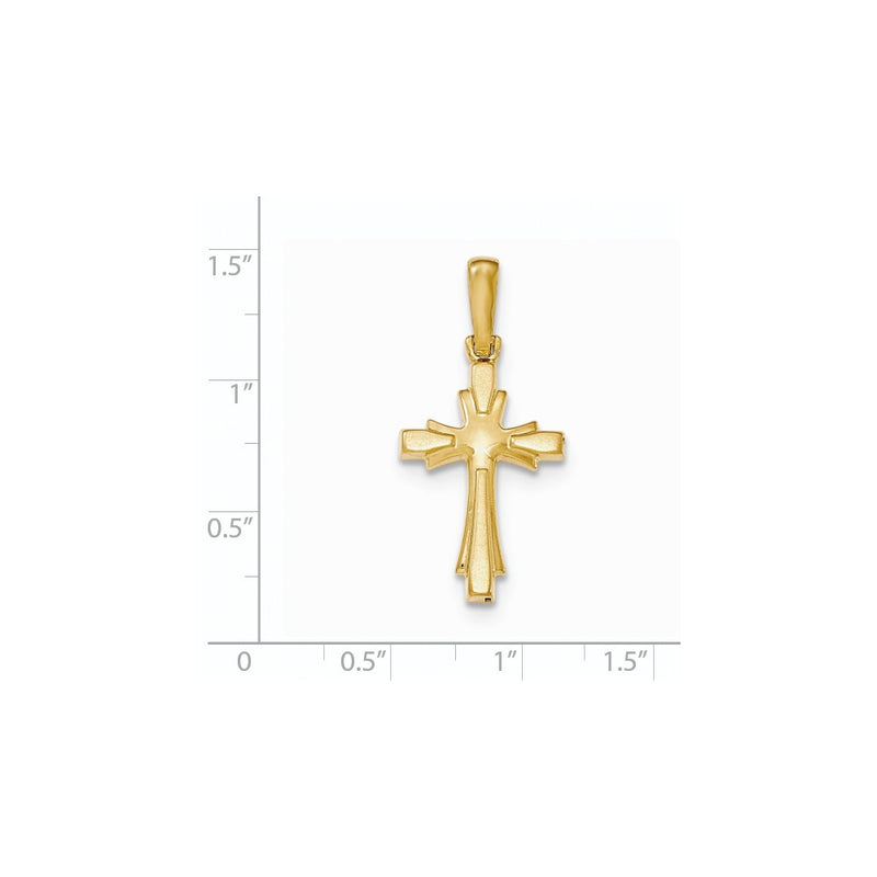 14k Yellow GoldY Polished and Brushed Cross Pendant