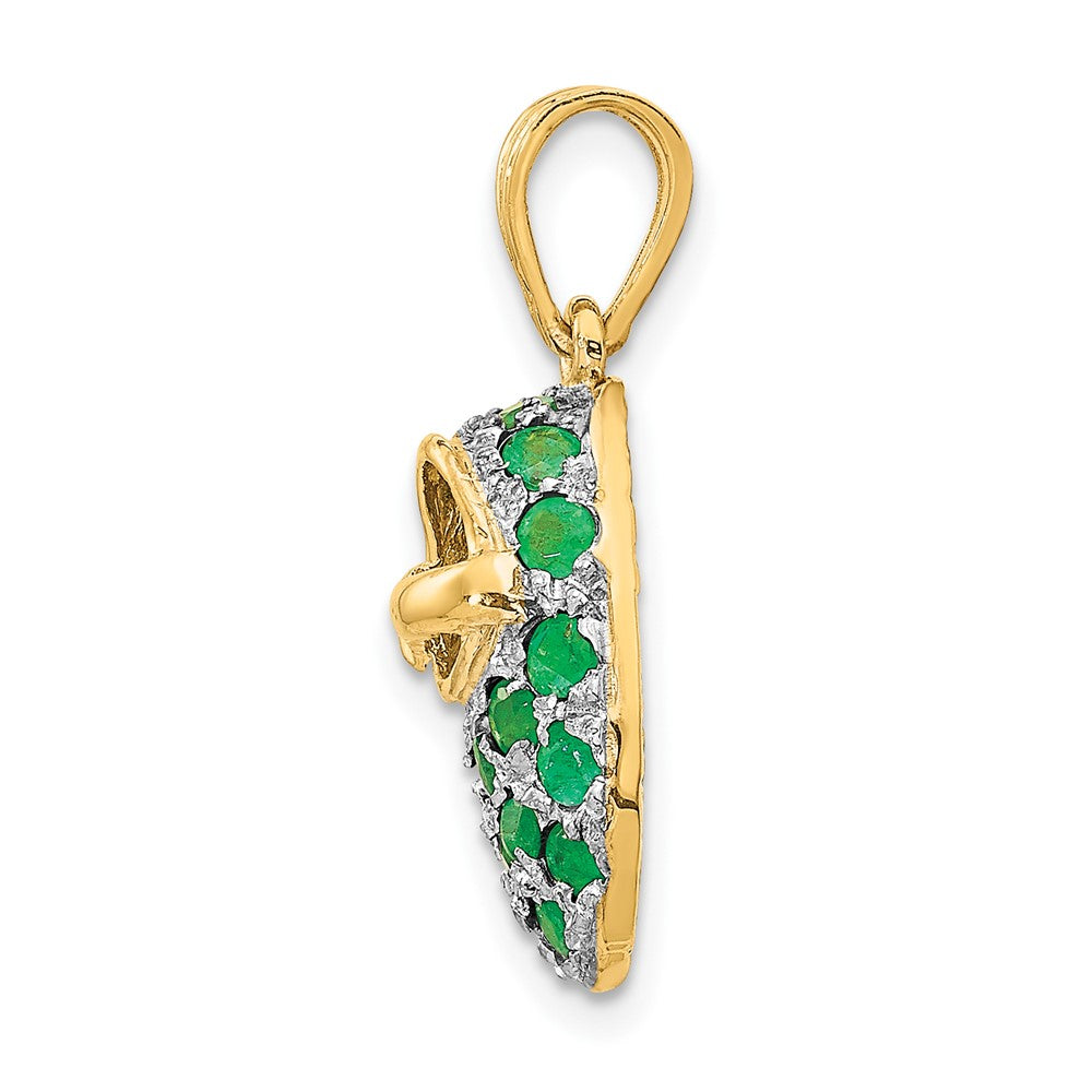 14k Yellow & Rhodium Gold & Rhodium Prong-Set May/Emerald Baby Shoe Charm