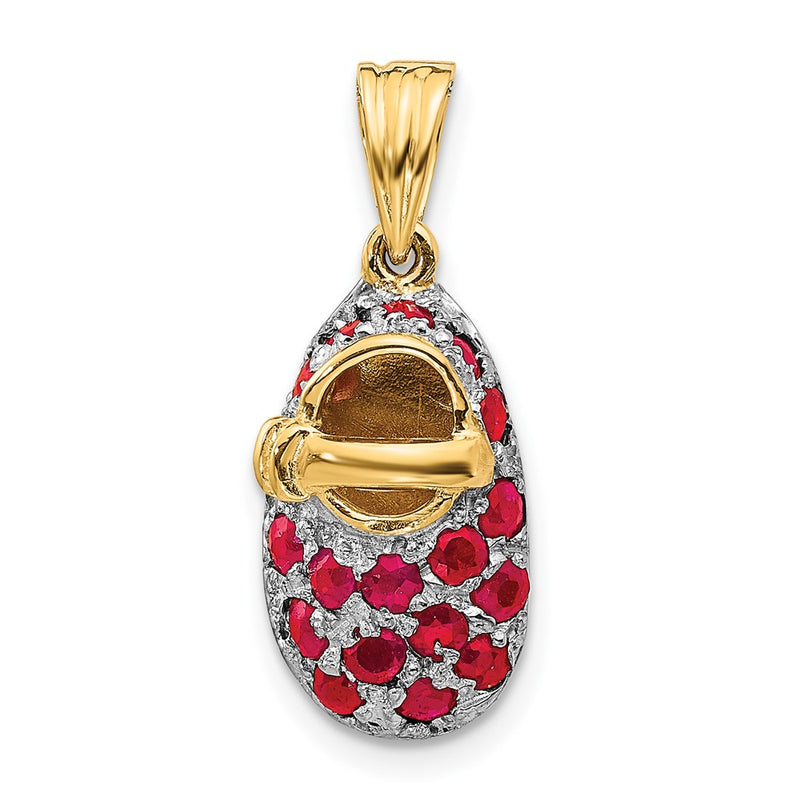 14k Yellow Gold w/Rhodium Created Ceylon Sapph/Created Sapph/Diamond Ring
