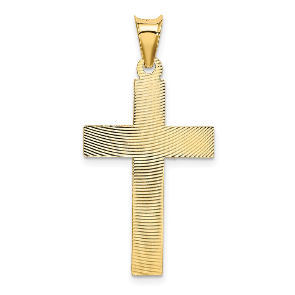 14k Yellow Gold Polished Satin and D/C Crucifix Pendant