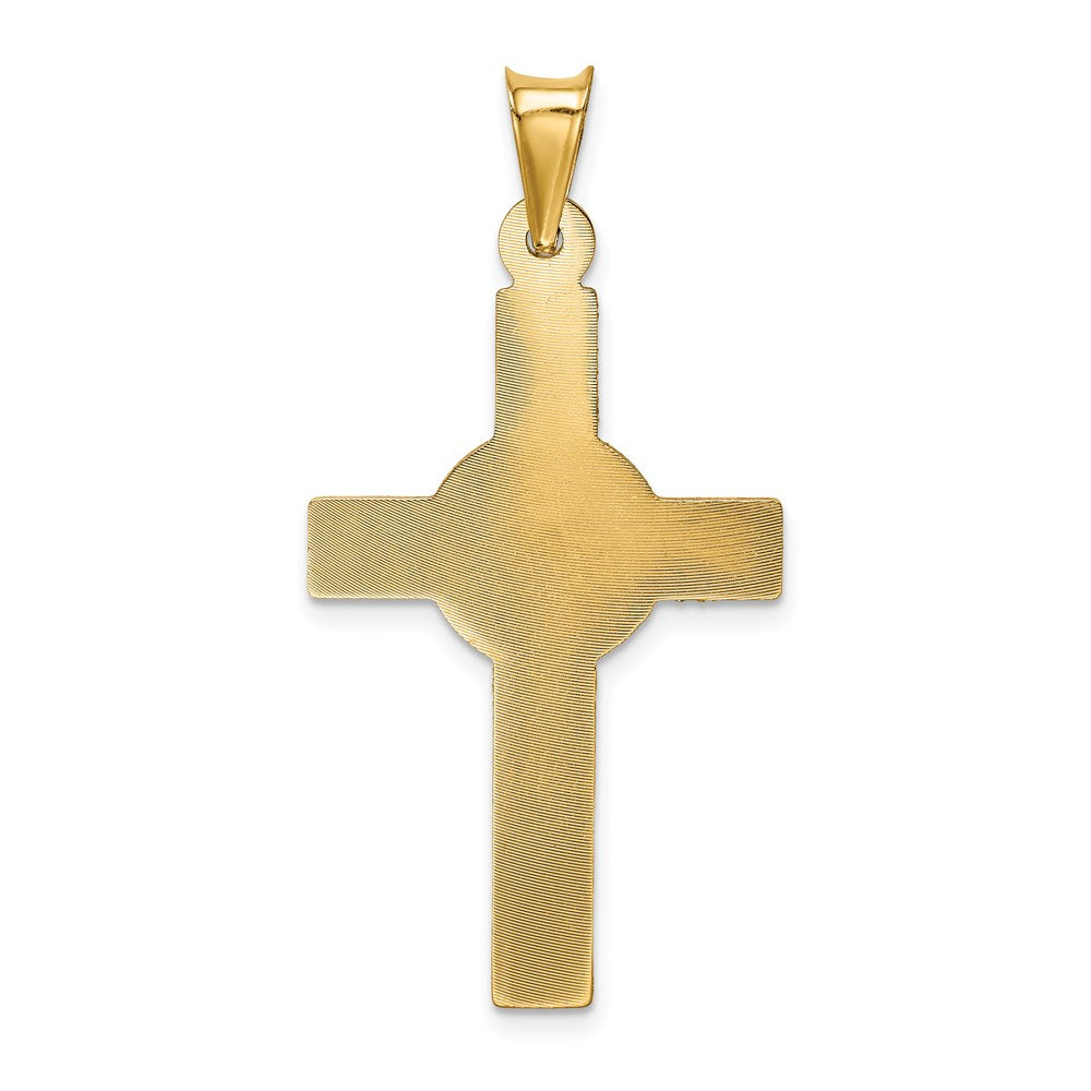 14k Yellow Gold Polished Satin and D/C Crucifix Pendant