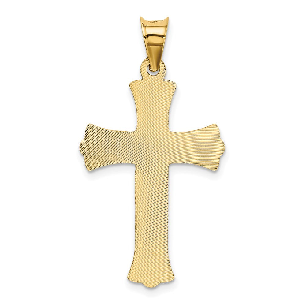 14k Yellow Gold Polished Satin and D/C Crucifix Pendant