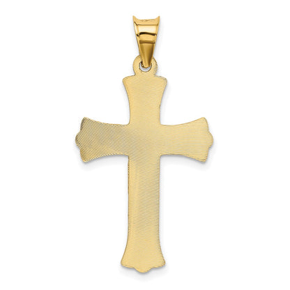 14k Yellow Gold Polished Satin and D/C Crucifix Pendant