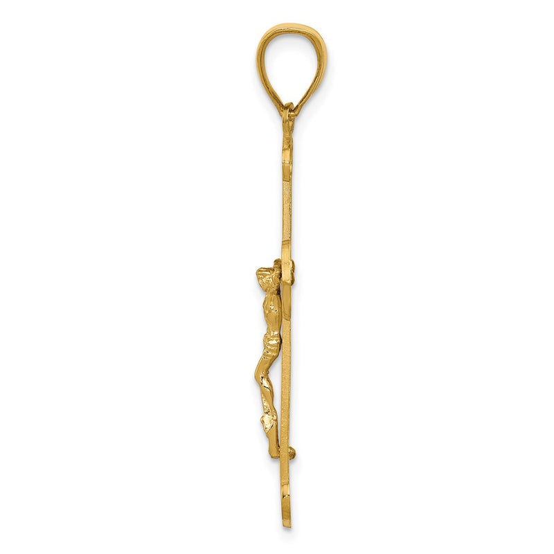 14k Yellow Gold Polished Crucifix Pendant