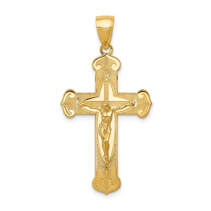 14k Yellow Gold Polished Crucifix Pendant