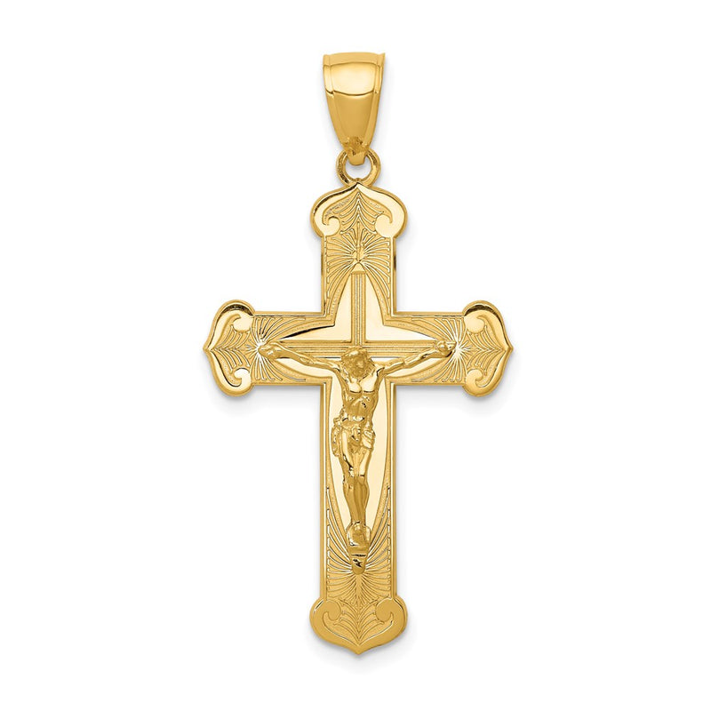 14k Yellow Gold Polished Crucifix Pendant