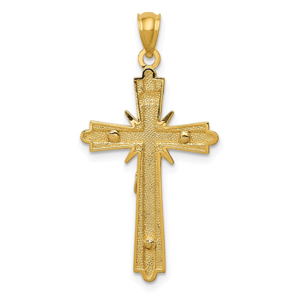 14k Two-tone Gold Gold Polished Crucifix Pendant