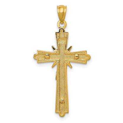 14k Two-tone Gold Gold Polished Crucifix Pendant