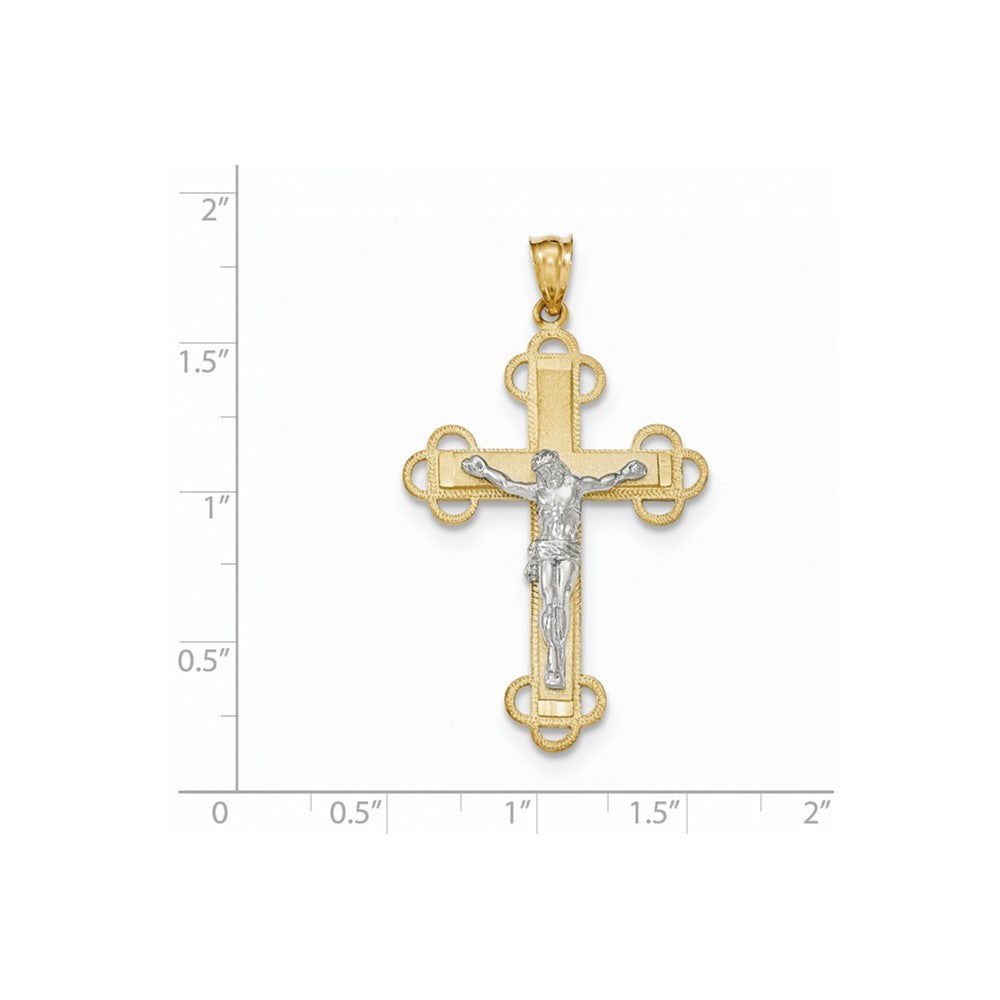 14k Two-tone Gold Two-tone Gold Crucifix Pendant