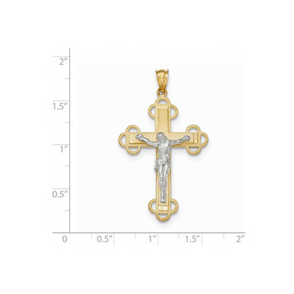 14k Two-tone Gold Two-tone Gold Crucifix Pendant