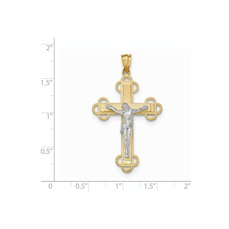 14k Two-tone Gold Two-tone Gold Crucifix Pendant