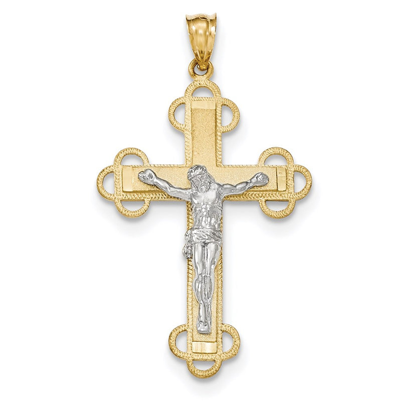 14k Two-tone Gold Two-tone Gold Crucifix Pendant