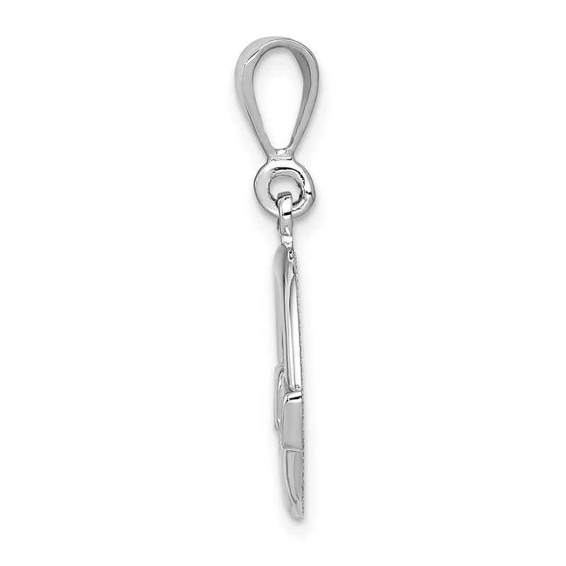 14k White Gold Claddagh Charm