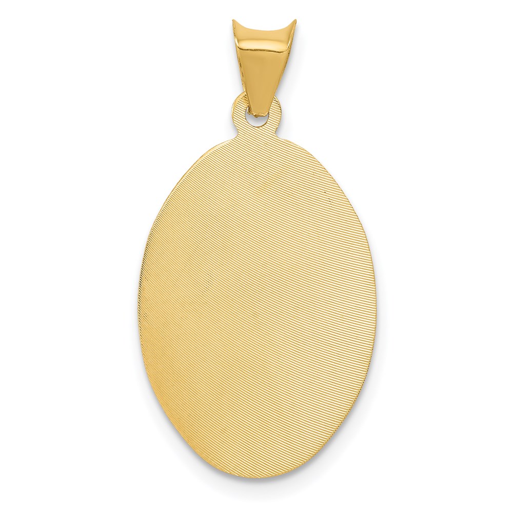 14k Yellow & Rhodium Gold w/Rose and White Rhodium D/C Sagrado Corazon Oval Pendant