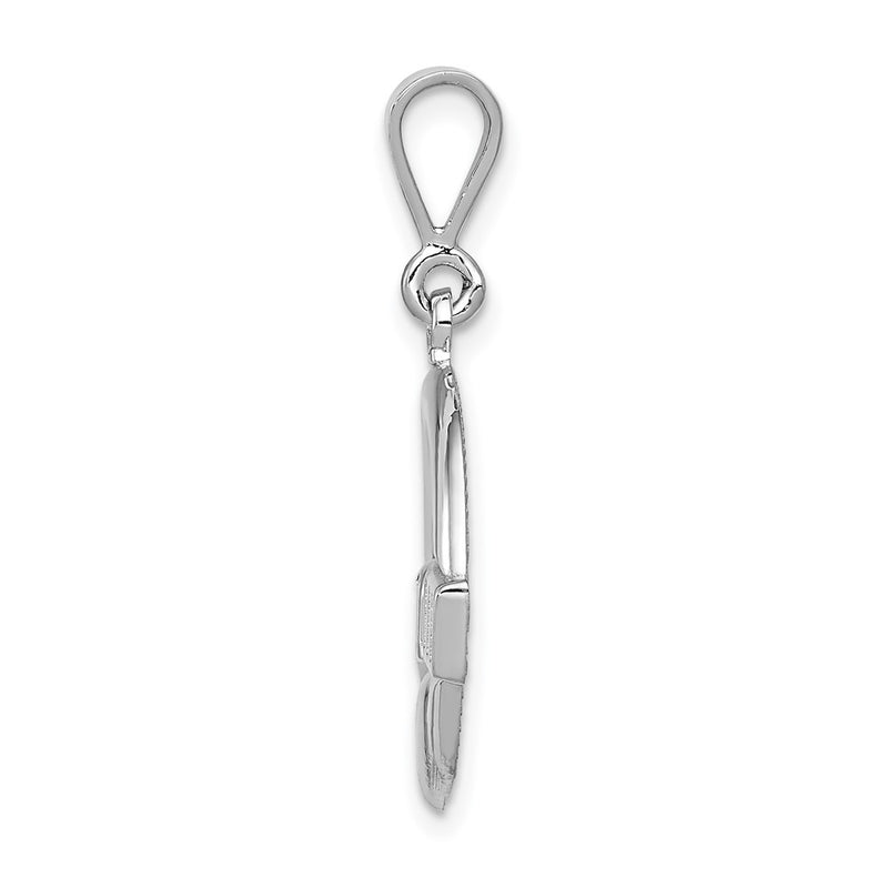 14k White Gold Claddagh Pendant