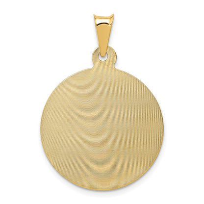 14k Yellow Gold Polished D/C Sagrado Corazon Circle Pendant