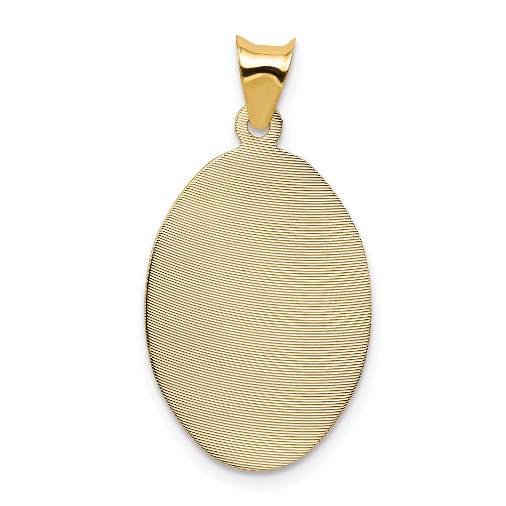 14k Yellow Gold Polished D/C Sagrado Corazon Oval Pendant