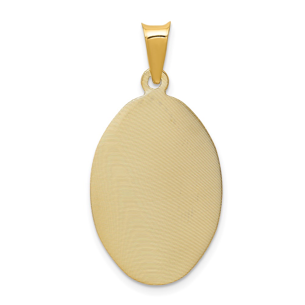 14k Yellow Gold Polished D/C Corpus Oval Pendant