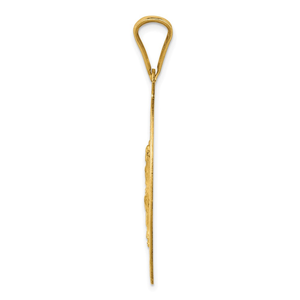 14k Yellow Gold Polished D/C Corpus Oval Pendant