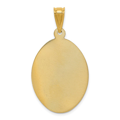 14k Yellow Gold Polished D/C Corpus Oval Pendant