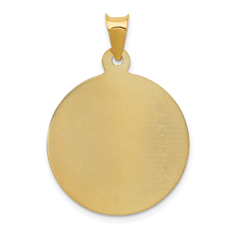 14k Yellow Gold Polished D/C Corpus Circle Pendant