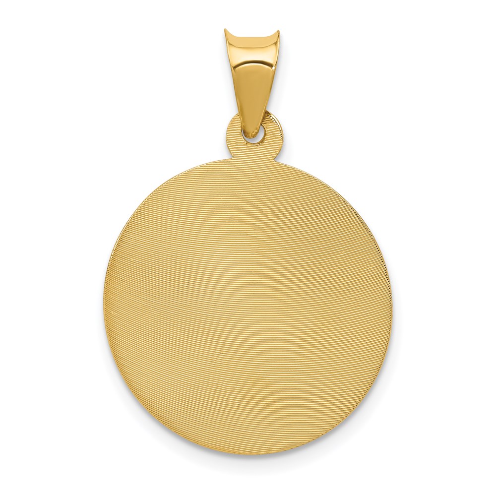 14k Yellow Gold Polished D/C Corpus Circle Pendant