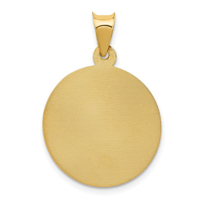 14k Yellow Gold Polished D/C Corpus Circle Pendant