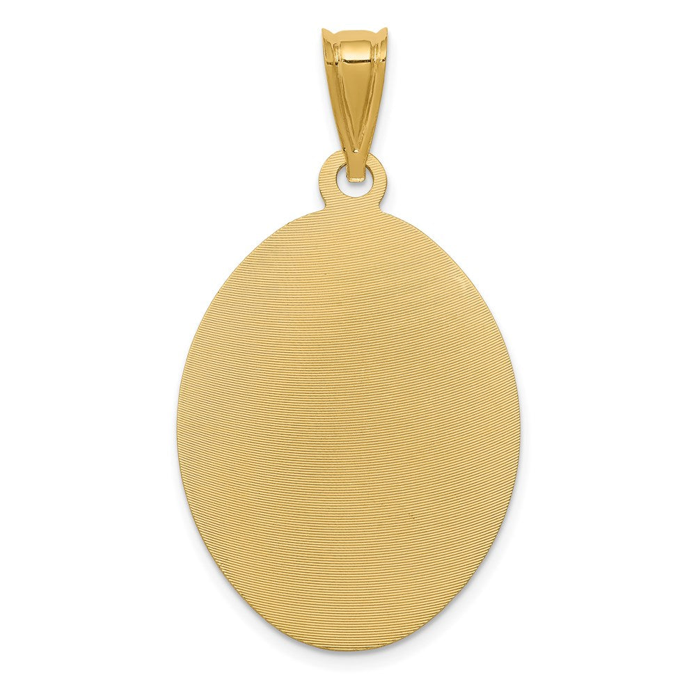 14k Yellow Gold Polished D/C Lady Of Guadalupe Oval Pendant | Goldia.com