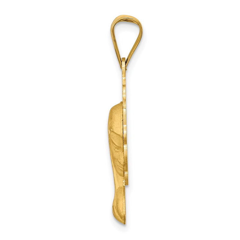 14k Yellow Gold Satin and Polished Mary Pendant